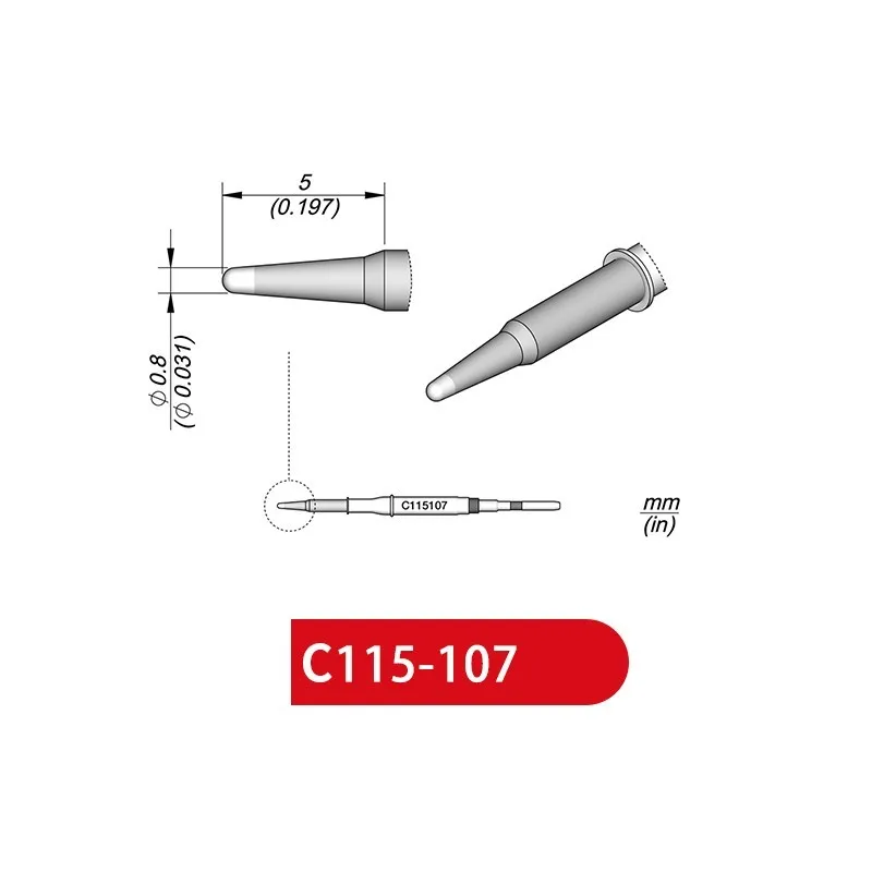 C115 107 Tips compatible for JBC NASE/NANE NT115 SOGUN AIFEN AIXUN Soldering Station Handle