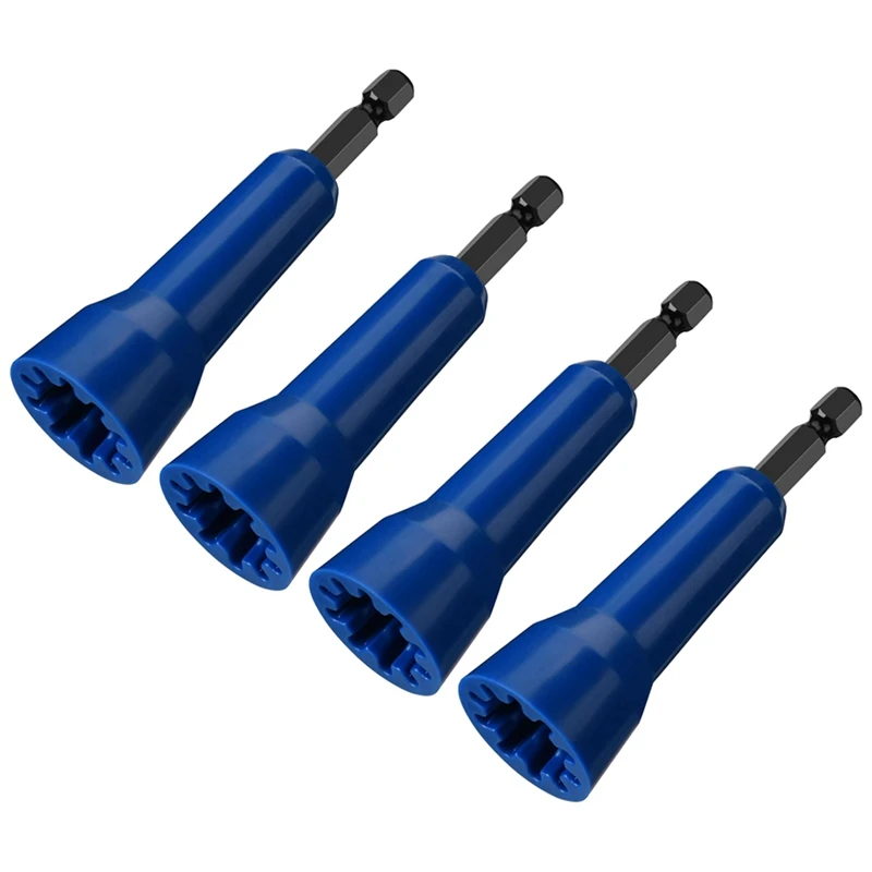 

4Pc Nut Twister, Wire Twister Tool Spin Twist Wire Connector Socket, Wire Connector Driver With 1/4Inch Chuck