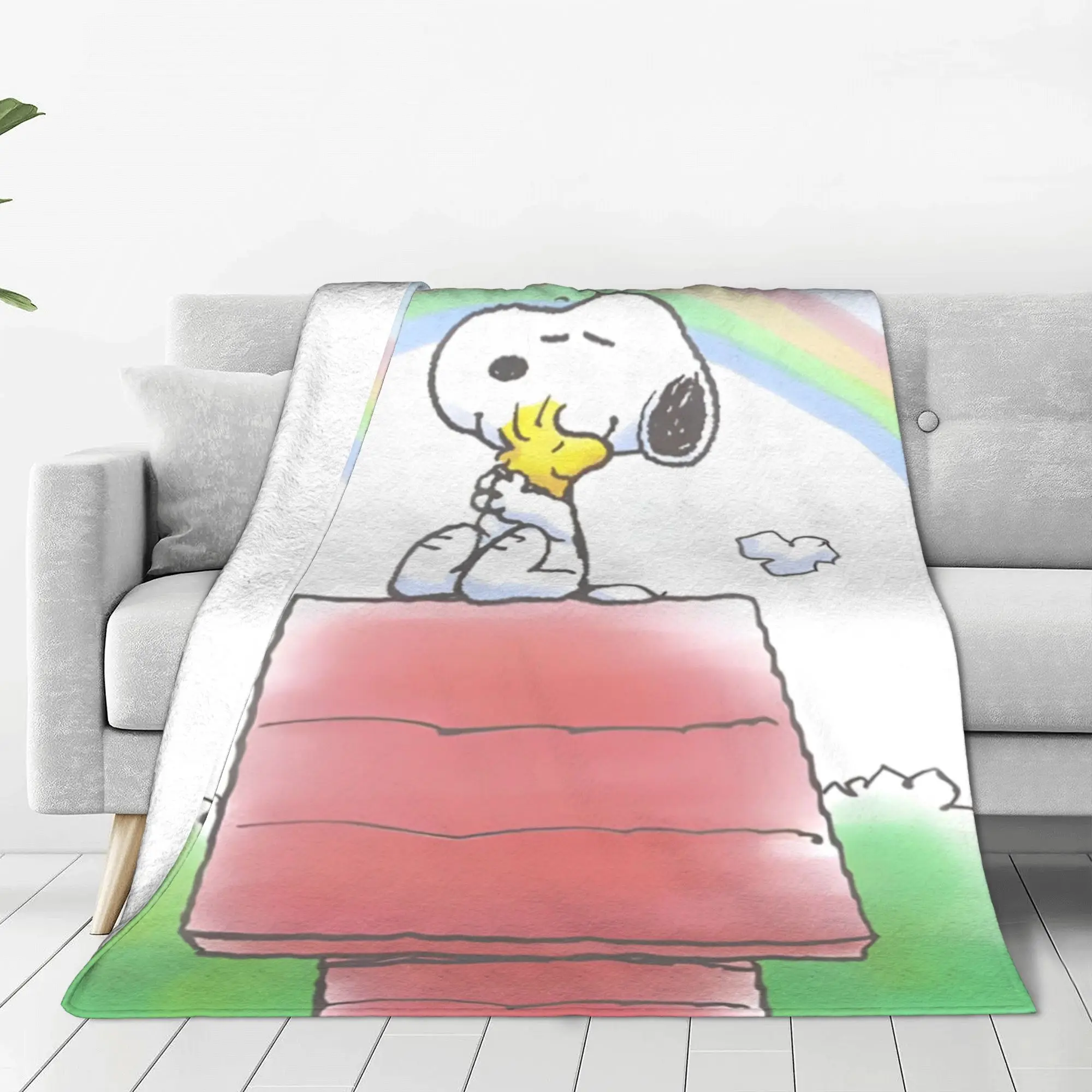 Peanuts Snoopy Dog Woodstock Blankets Coral Fleece Plush All Season Cartoon Multi-function Ultra-Soft Throw Blanket Outdoor Bed