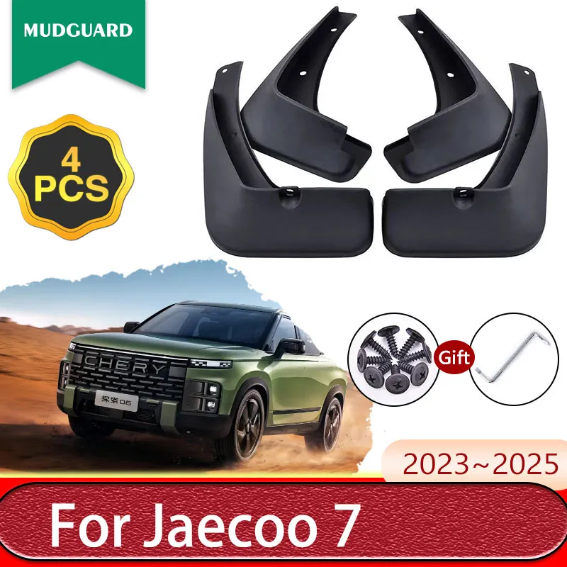 

For Jaecoo 7 J7 Chery Tansuo 06 Explore 06 2023 2024 2025 Car Mud Flaps Fender 4PCS Splash Guards Front And Rear Wheel MudFlaps