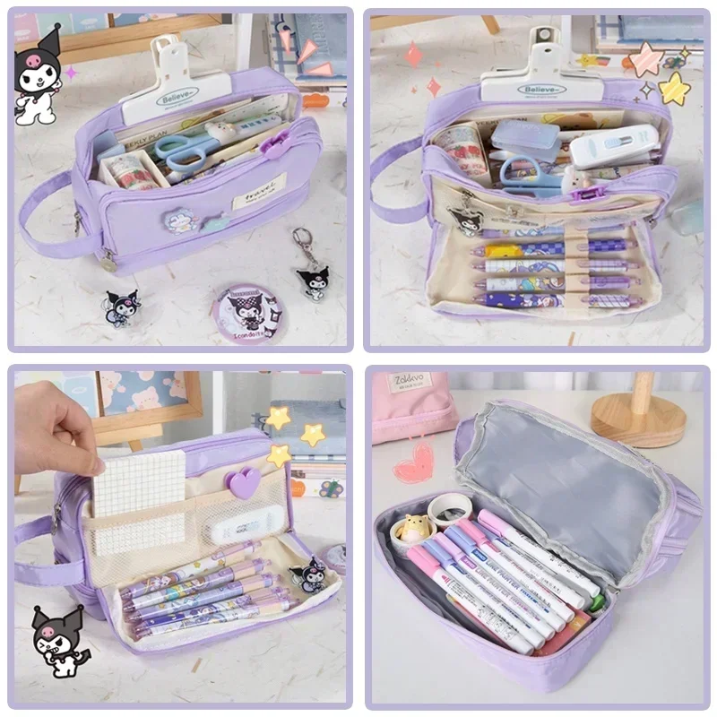 Kawaii Pencil Case Large Capacity Macaron pencil bag Simple Multifunctional Stationery Case Schools & Offices Supplies