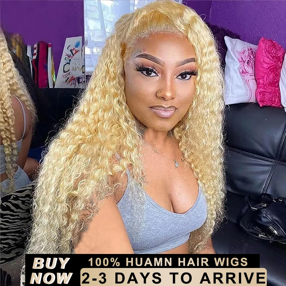 

30 40 44 дюйма 613 Медовый блондин 13x6 HD Глубокая волна Парик фронтальной части шнурка 200 Плотность 13x5 Цветные вьющиеся парики Парик из натуральных волос на кружеве спереди