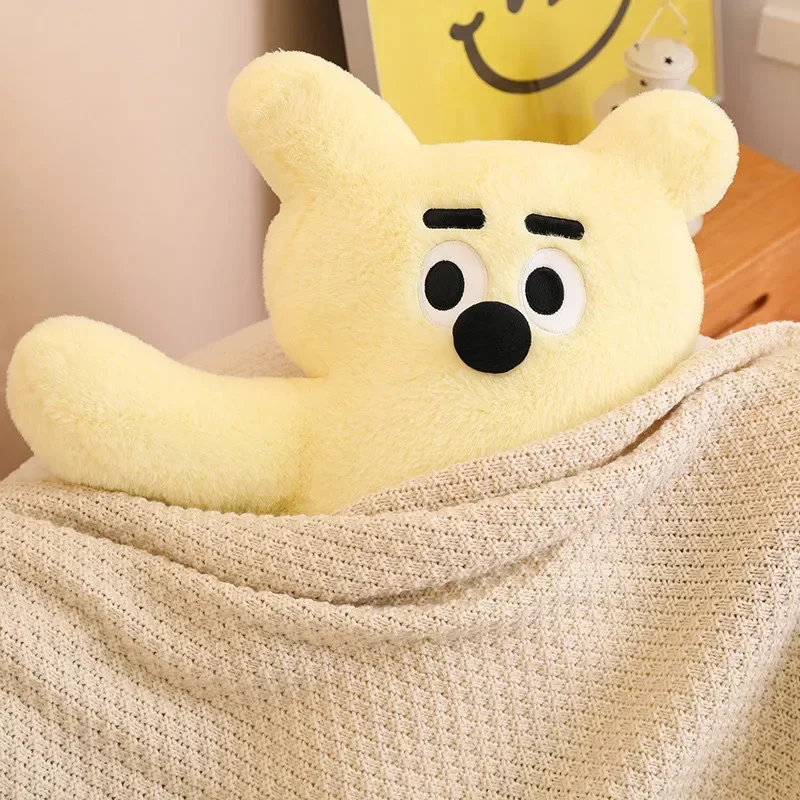 귀여운 크림색 곰인형 봉제 베개, 부드러운 동물 만화 작은 곰 플러시 쿠션, 여자친구 선물용, 귀여운 방 꾸미기