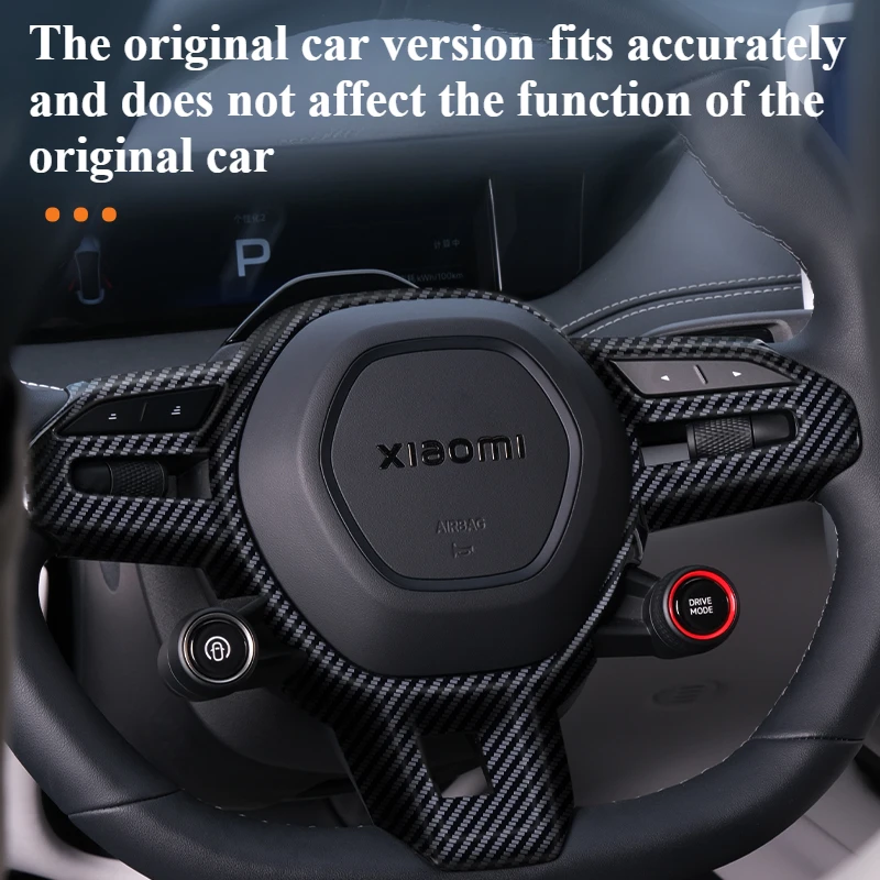 For XiaomiSu7 Steering Wheel Patch Carbon Fiber Texture Automotive Interior Supplies Complete Modification Accessories Para Auto