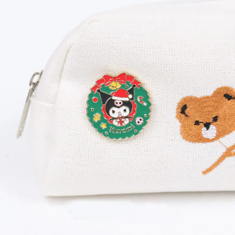Hello Kitty Kuromi Anime Kawaii Sanrio Bag Decoration Brooch Cute My Melody Christmas Student Badge Creative Accessories Toys