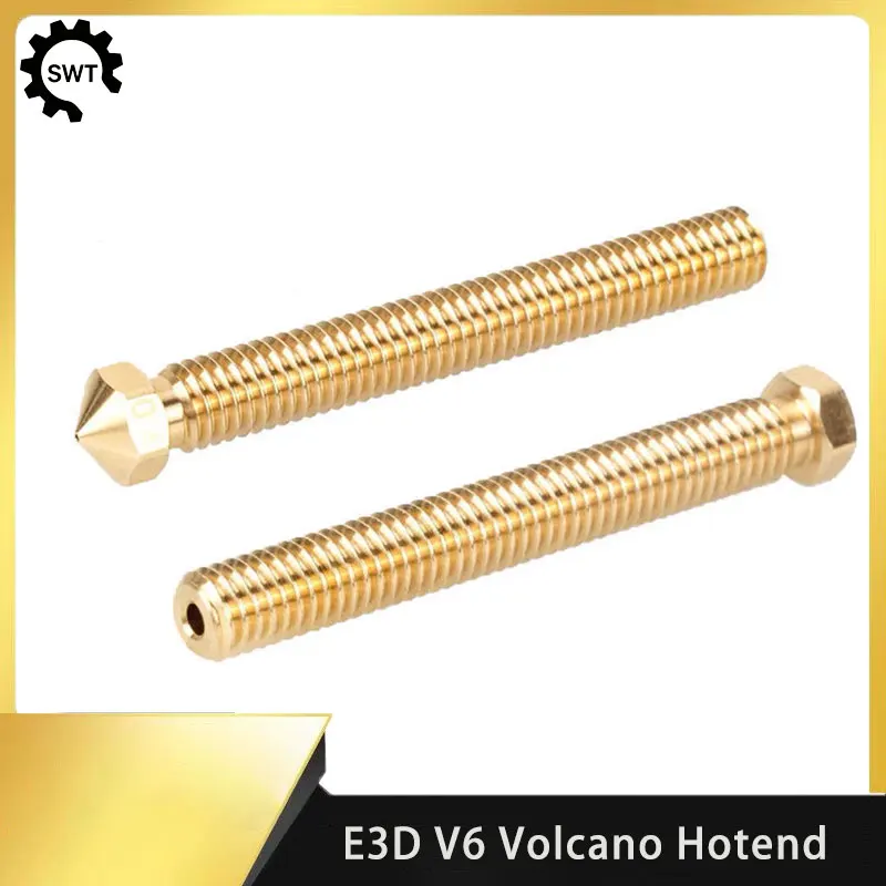 Extended Super Volcano Brass Nozzle High Flow Large Aperture 3D Printer Nozzle For E3D Hotend 1.75mm Filament 0.4‑1.2mm