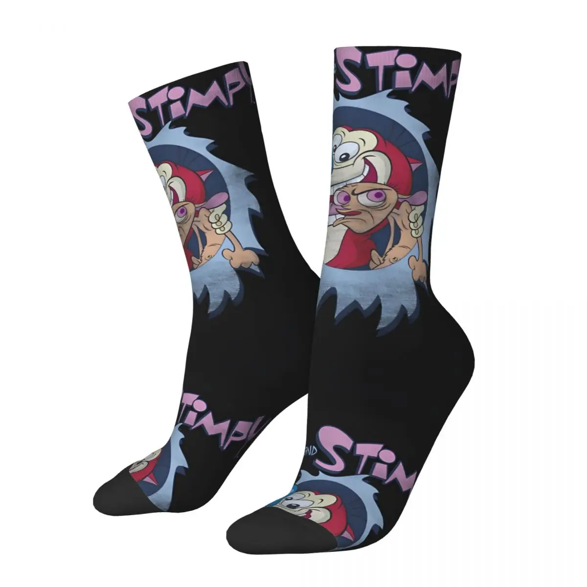 Best Frenemies Men's Socks Vintage Harajuku The Ren & Stimpy Show Street Style Novelty Casual Crew Sock