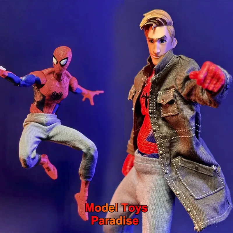 1/12 Men Soldier Spider-Man Clothes Peter Parker Army Green long Coat Casual Sports Pants For 6'' Action Figure Body