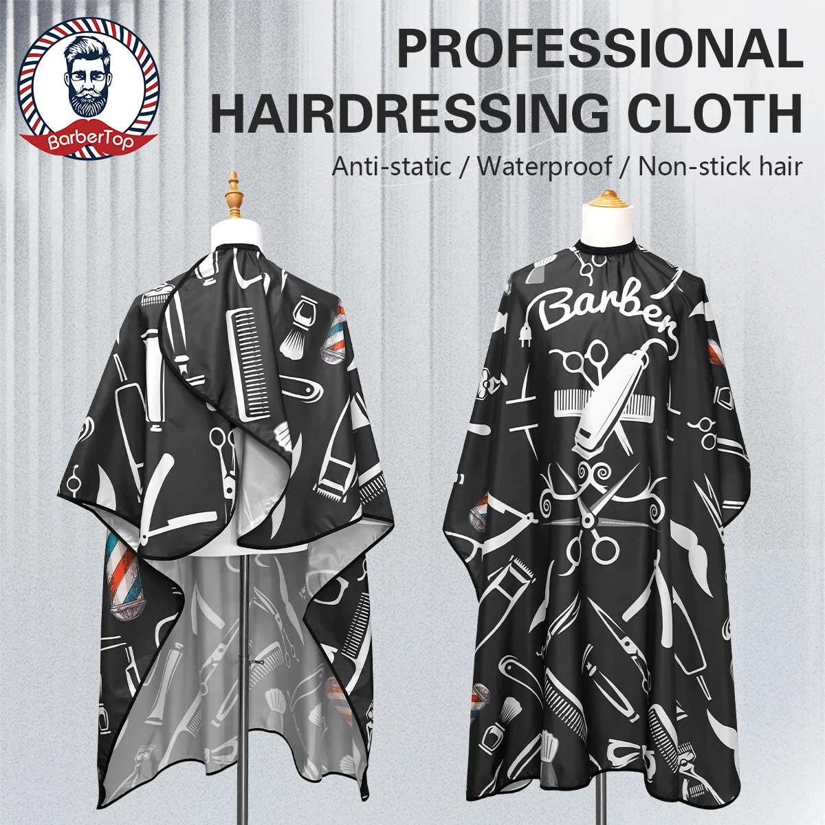 

Barbertop Haircut Cloth Hairdresser Apron Hair Cut Cape Hairdress Gown Hairdressing Coat Barbershop Salon Accessory