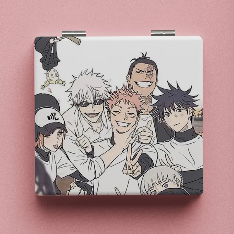 Anime Jujutsu Kaisen Gojou Satoru Inumaki Toge Student Cartoon składane lustro Cosplay przenośne lusterko do makijażu dziewczyny prezent urodzinowy