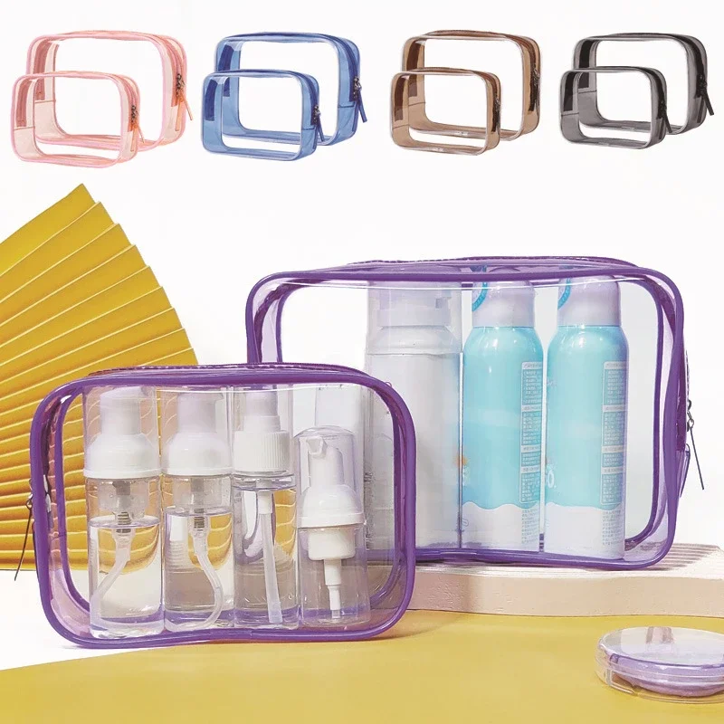 Waterproof Cosmetic Bag Portable Cosmetic Organizer Storage Bag Large Capacity PVC Transparent Wash Bag Travel Storage Bag image 2