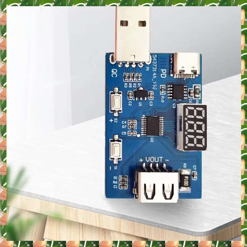 

JAJA QC2.0 QC3.0 PD3.0 Модуль приманки для печатной платы 3,6-20 В Регулируемый многофункциональный модуль зарядной головки напряжения Тестовый модуль старения