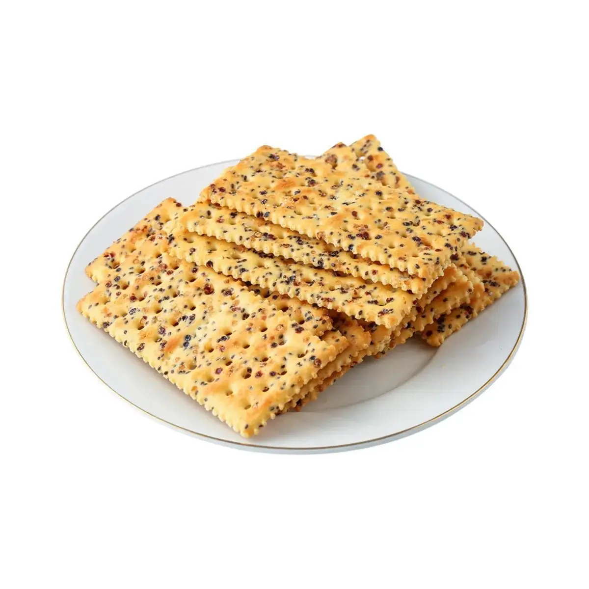 FRESHIPPO Tri-Color Chia Semente, Quinoa Soda Biscoitos, 8.04 oz, 6 Pacotes