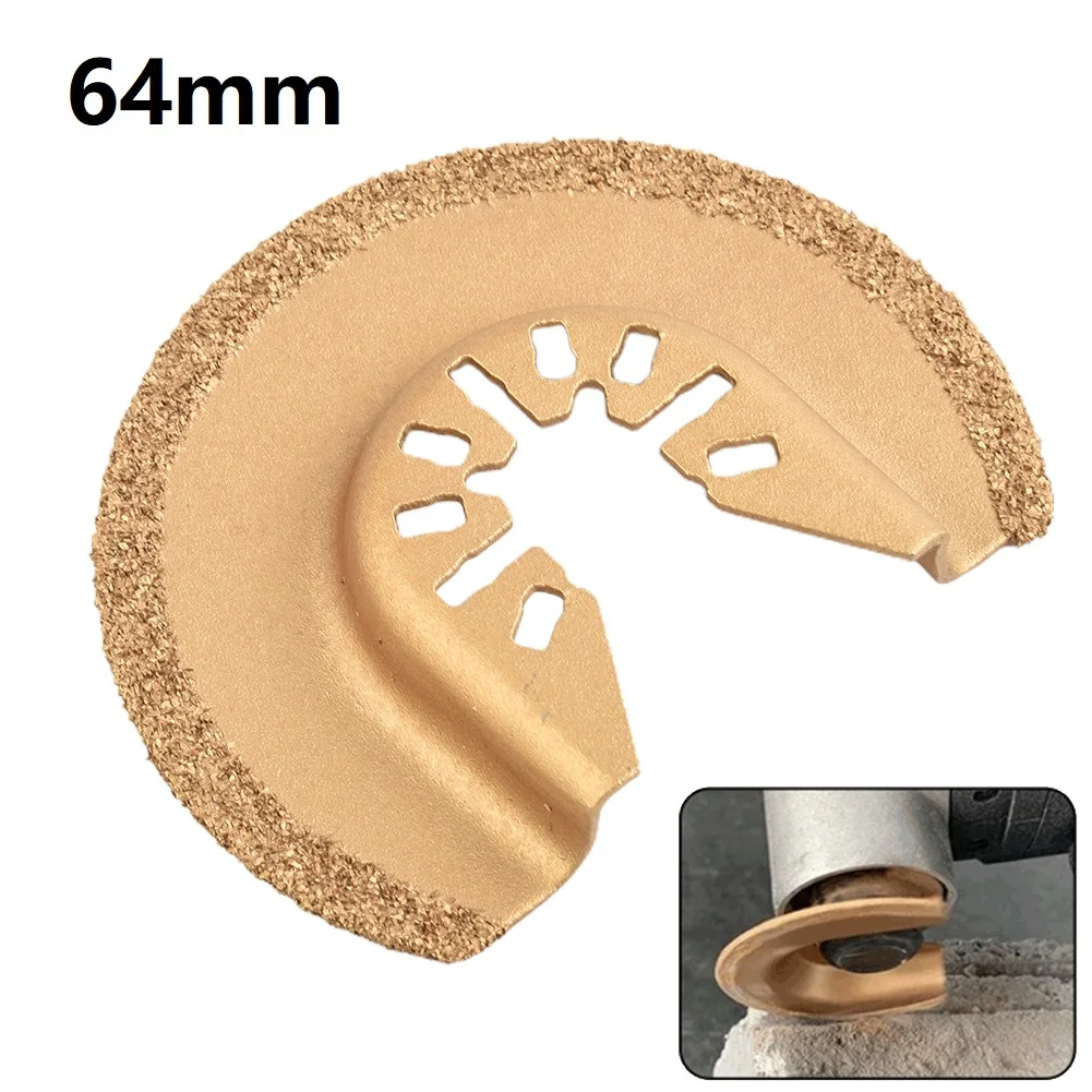 

1Pc Multi-saw Blade Quick Change Oscillating Multi-tool Saw Blade Half Round Diamond Cutting Disc Power Tool 64mm