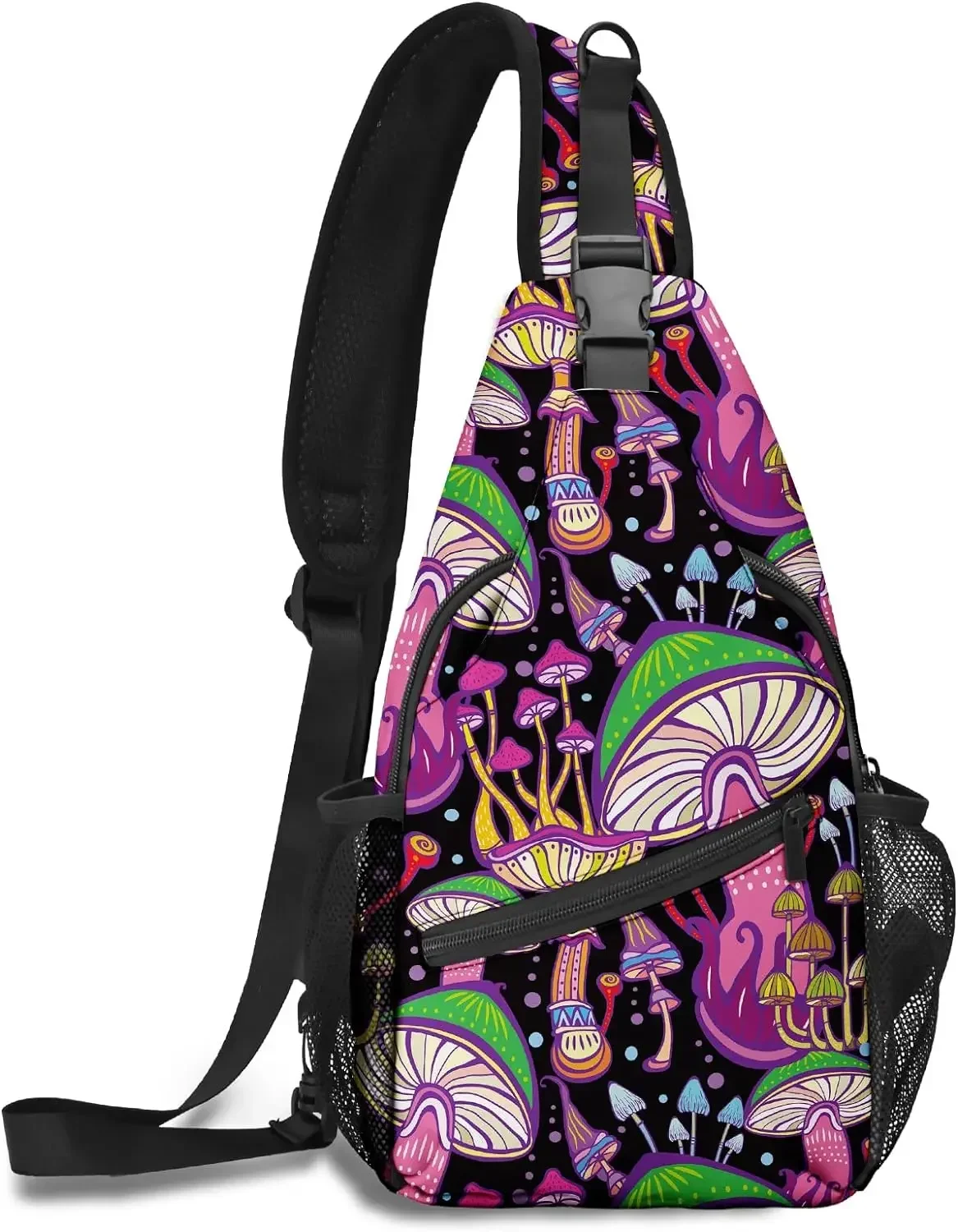 

Mushroom Sling Bag Travel Crossbody Backpack Chest Hiking Bags Casual Shoulder Daypack for Women Men with Strap Lightweight