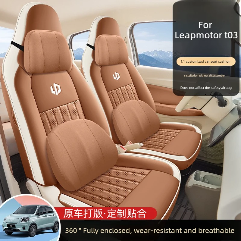 Neuer Autositzbezug für Leapmotor T03 2024 Maßgeschneiderter Sitzschutz Ganzjahres-Vollschutz Innenraum-Zubehör