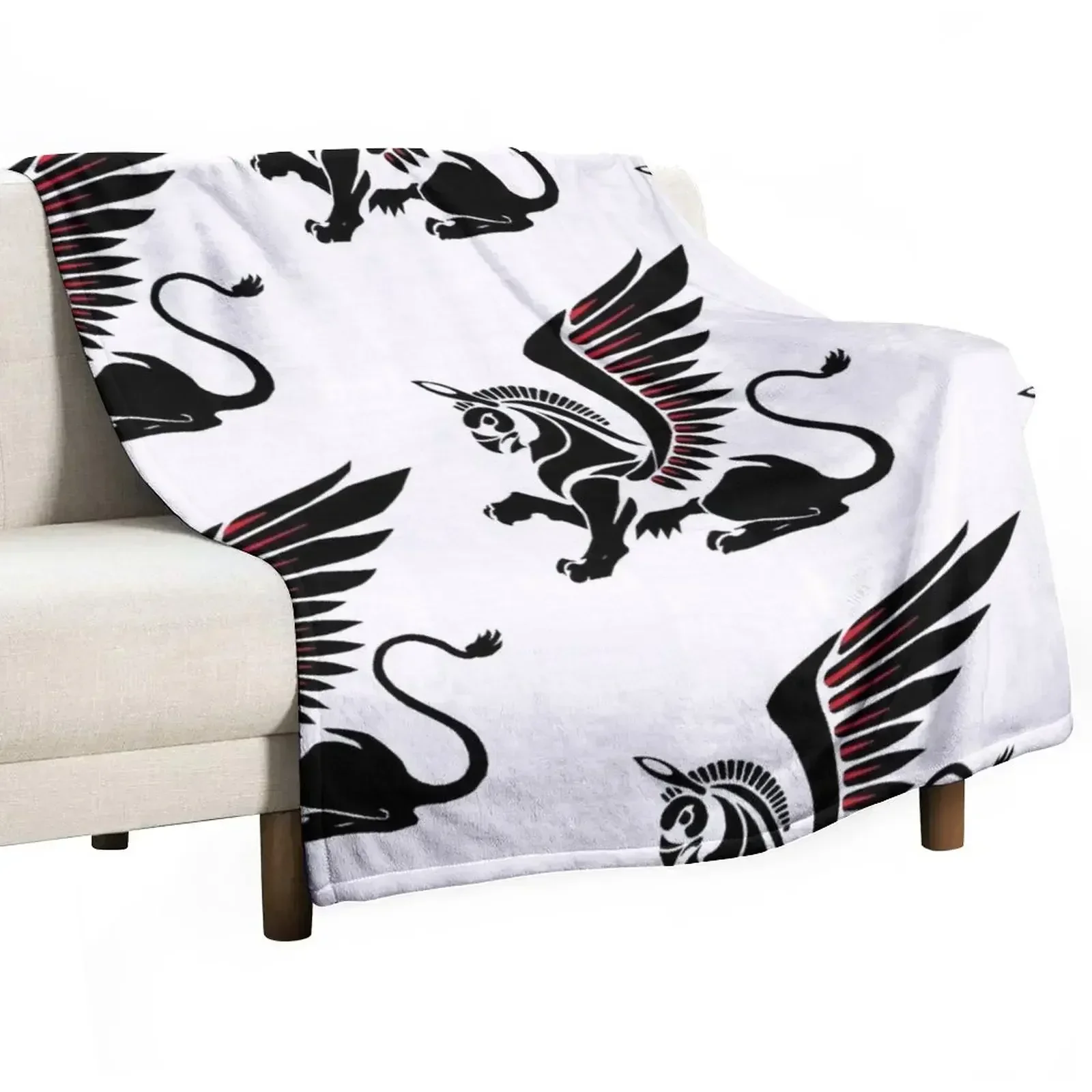 

Homa, Persian Griffin Throw Blanket Plaid Beach For Decorative Sofa Blankets