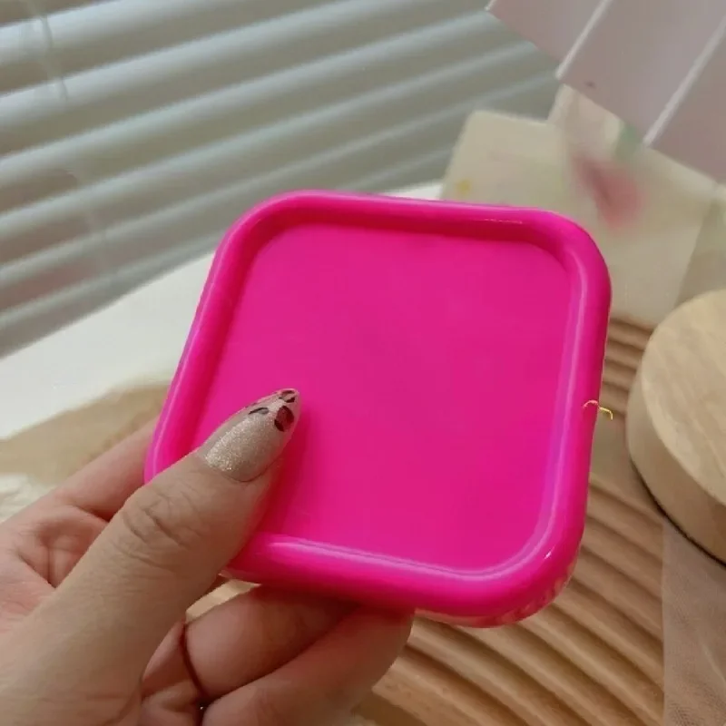 Caixa de armazenamento de cabeça de esmalte de manicure, frasco magnético, ferramentas de mesa para unhas com caixa quadrada magnética, agulha de costura anti-perda, organização de unhas