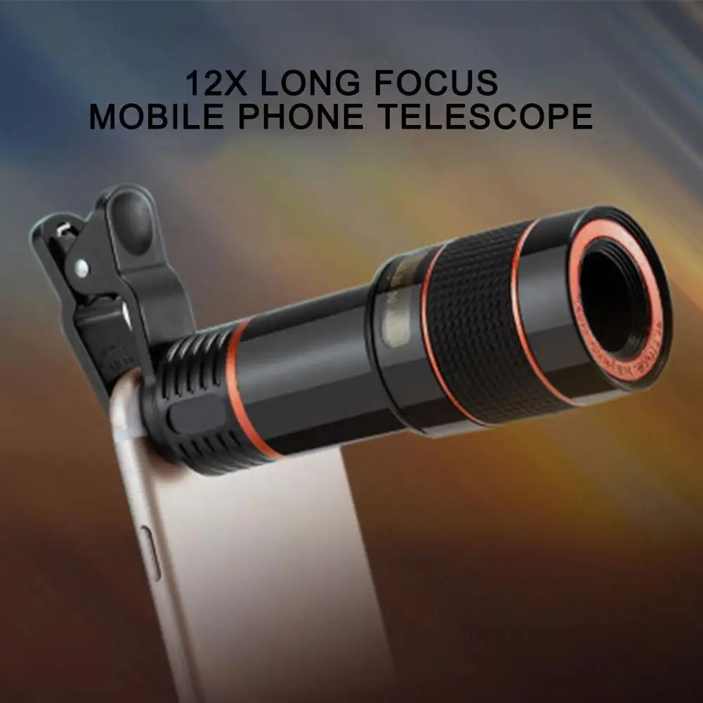 ロングフォーカスレンズ付き12xズームカメラ,外部望遠鏡レンズ,デジタル,ユニバーサル,レンズ,望遠鏡,ロング
