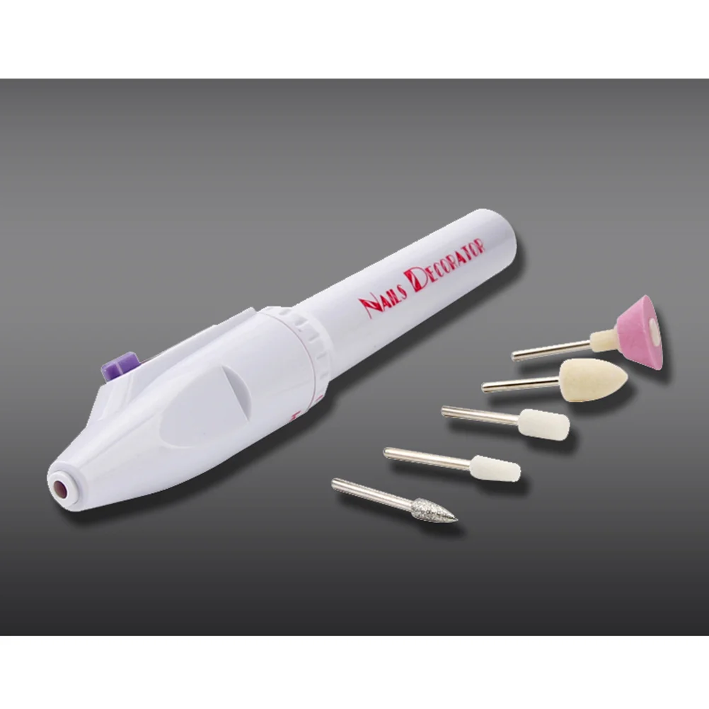 Lima per unghie con penna elettrica 5 pezzi Strumento per manicure professionale per intaglio Incisione Rettifica Lucidatura Foratura A basso rumore Confortevole