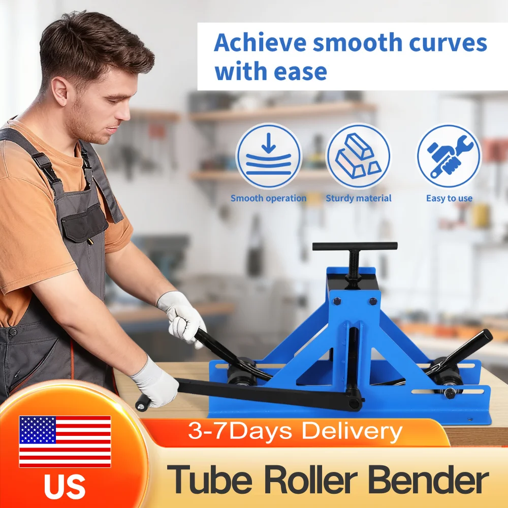 

Heavy Duty Metal Tube Bender Machine Tube Roller Bender for Square Round Pipes Manual Bending Tool for Mild Steel Copper Aluminu