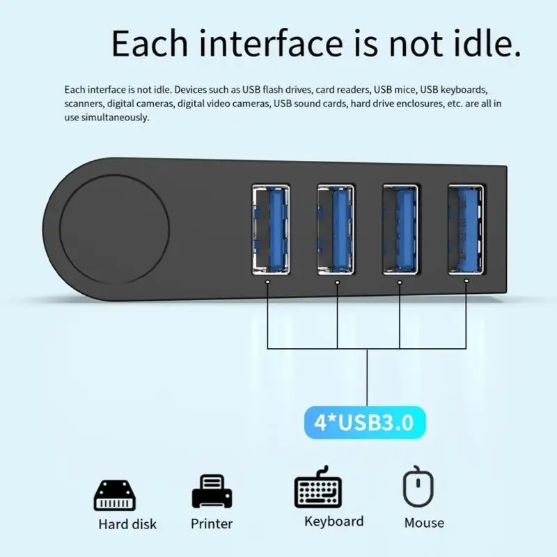 

4 в 1 USB-адаптер-сплиттер C с быстрой зарядкой на 270 градусов и передачей данных 5 Гбит/с для компьютерных аксессуаров D2RC