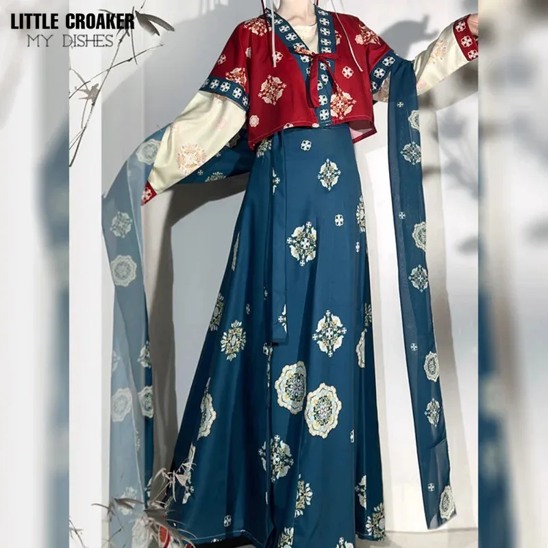 

Original Hanfu Women's Ancient Chinese Outfits Tang Dynasty Clothes Woman Tangzhuang Red and Green Hanfu Cosplay Costume