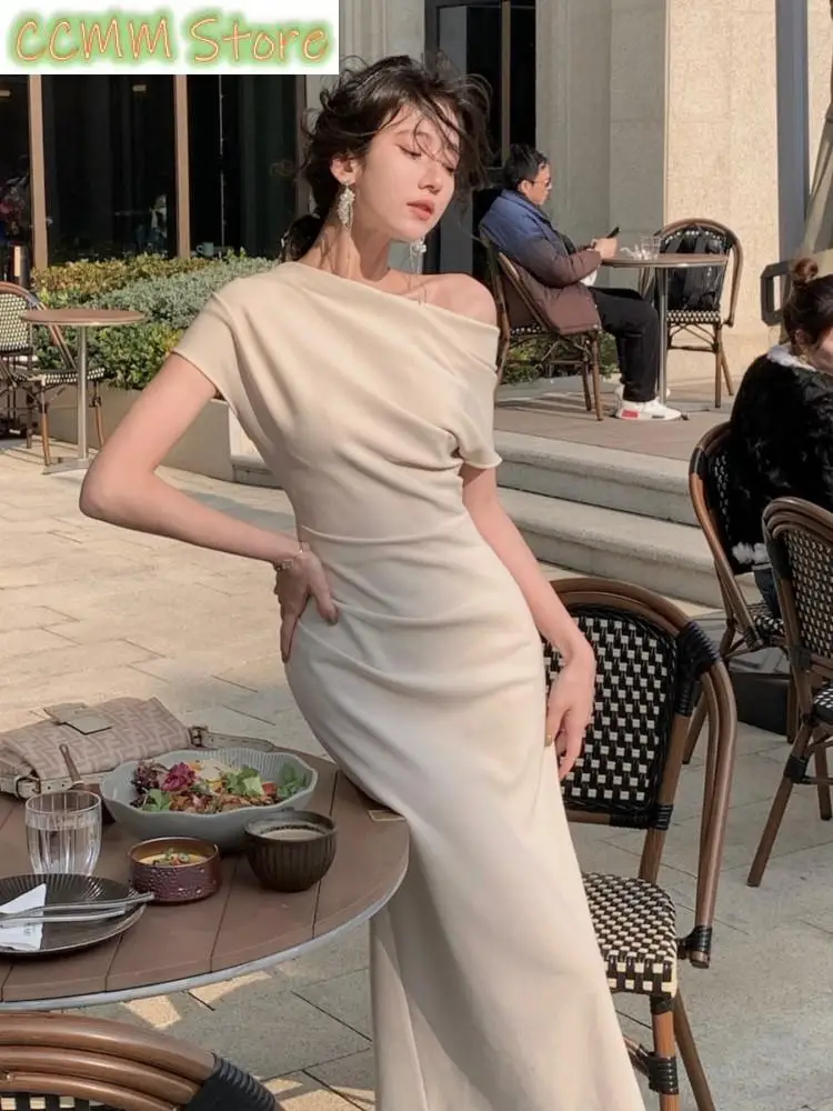 Nowa Francja Eleganckie Sukienki Midi na Imprezę, Bal, Studniówkę, Modne Sukienki Bez Ramiączek, z Odkrytymi Plecami, Ubrania na Ukończenie Szkoły, Letnie Sukienki Damskie Vestidos