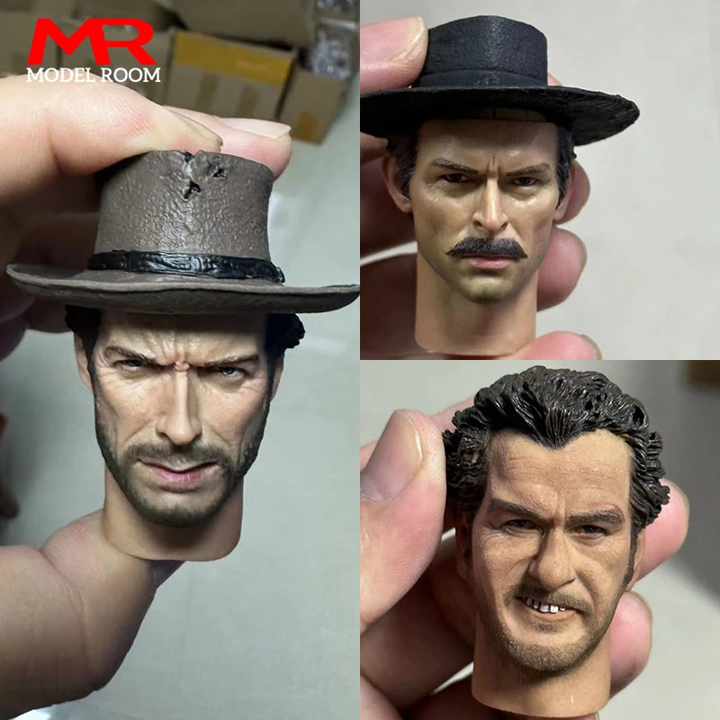 1/6 West Cowboy Eastwood Lee Van Cleef Head Sculpt Carving Model Fit 12'' Male Soldier Action Figure Body Dolls