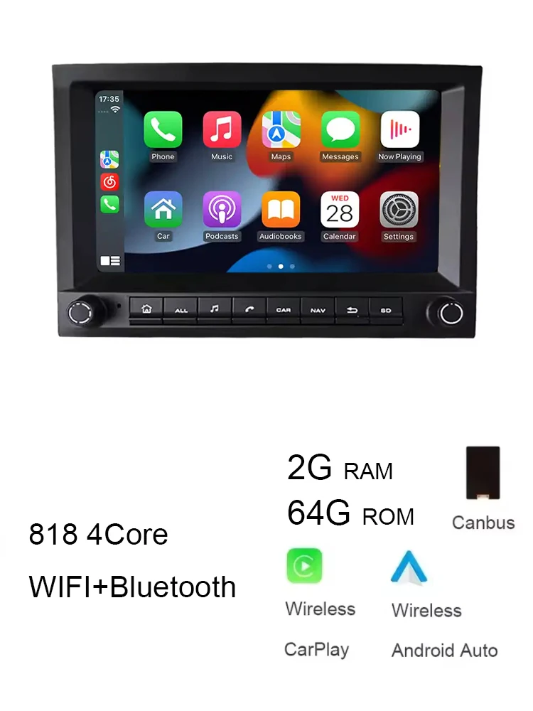 Car radio For Porsche 911 996 986 Carrera Boxster Multimedia Video Players Wireless CarPlay Navigation Bluetooth Screen Radio image 3