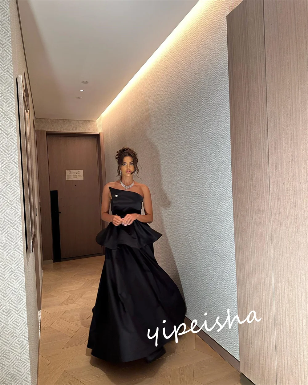 CustomizedJiayigong  Prom S Pearl   Gown Strapless Bespoke Occasion  Floor Length