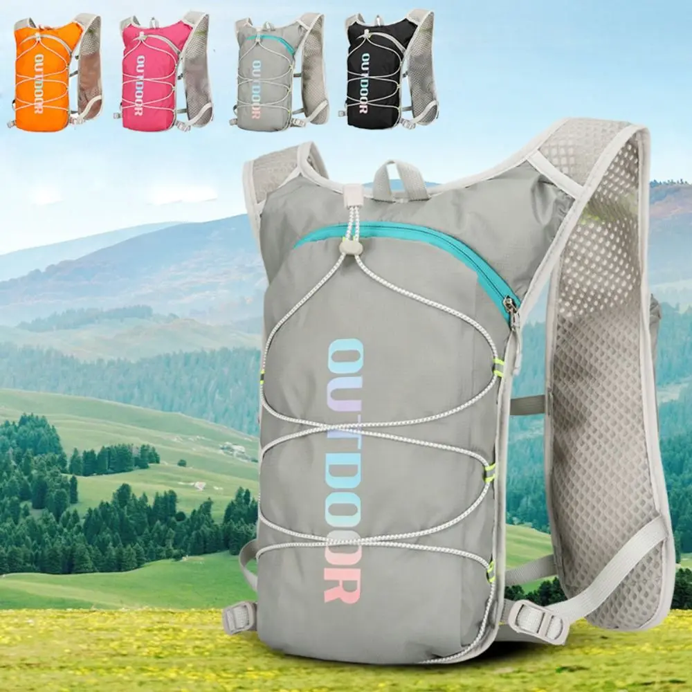 Unisex Nylon Outdoor Climbing Backpack Ultra-light Safety Reflective Cycling Daypack Breathable Waterproof Hydration Backpack