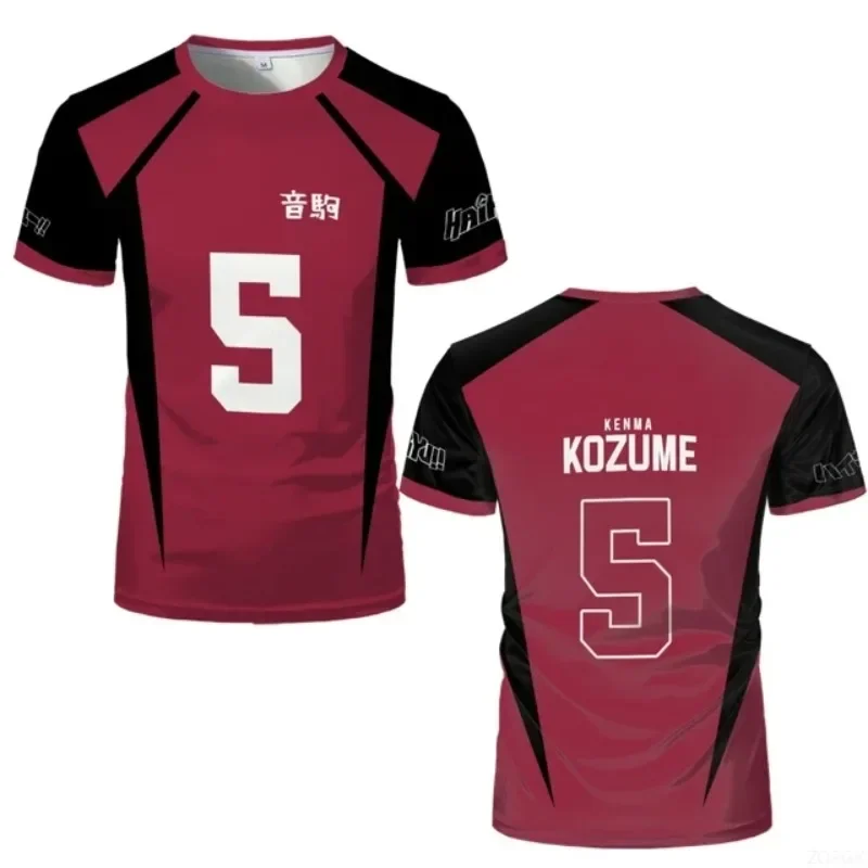 Anime Jersey Uniform T-shirt Role-playing Costume High School Volleyball Club Men's Sportswear T-shirt image 4