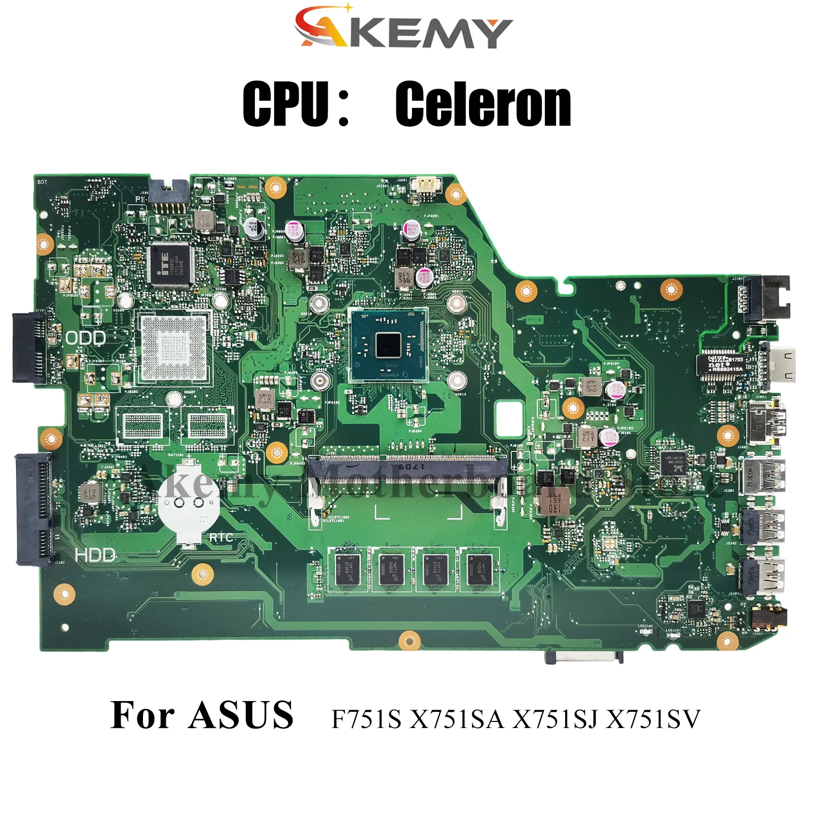 

X751SA Материнская плата для ноутбука ASUS VivoBook X751SA A751S X751S X751SJ X751SV F751S Материнская плата с процессором Celeron 100% tests OK stk