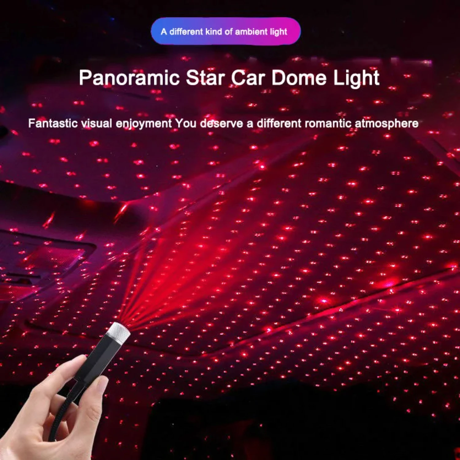 Portable Mini Decorative Lamp LED USB Adjustable Wedding Car Interior Ceiling Decor Roof Star Projector Projection Night Light