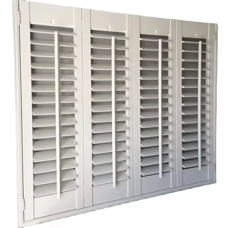 Factory Wholesale Plantation Shutters Windows Shutter Simple Style Wooden and PVC Shutters for Window