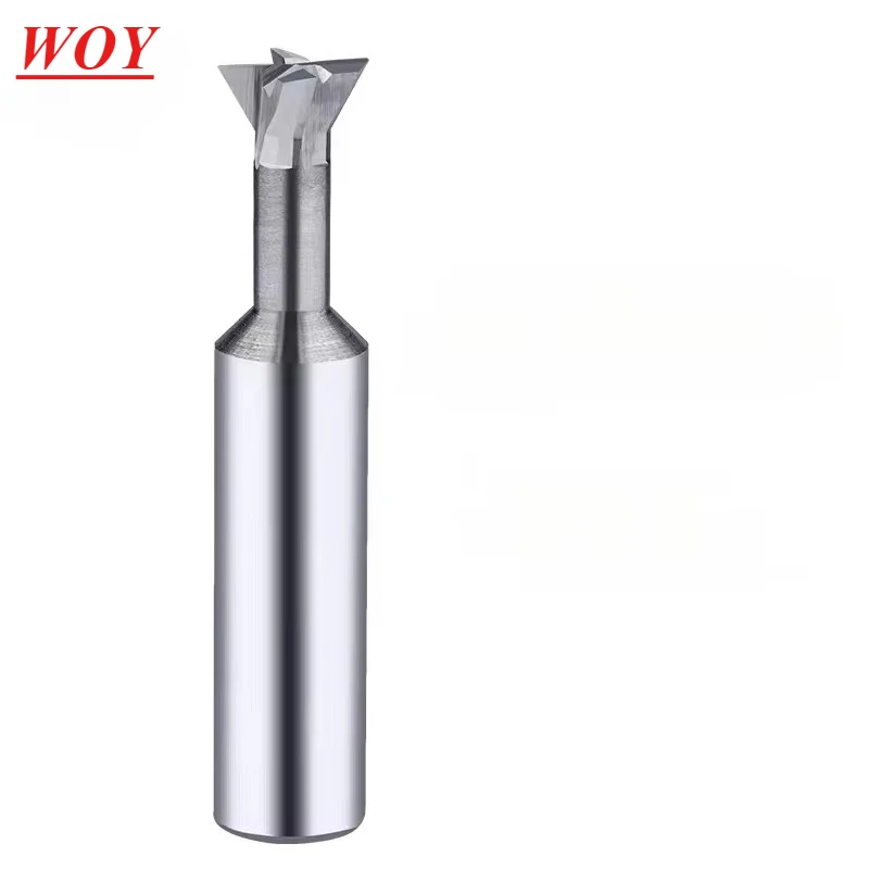 WOY Carbide Dovetail Milling Cutter CNC Tool 30 45 60 75 90 120 Degree Tungsten Steel Machining Tool for Metal End Mill 1mm-20mm