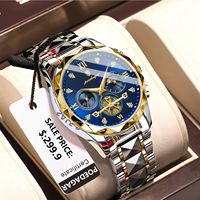 POEDAGAR Luxury Business Man Wristwatch Stainless Steel Men's Quartz Watch Waterproof Luminous Chronograph Sport Watches For Men