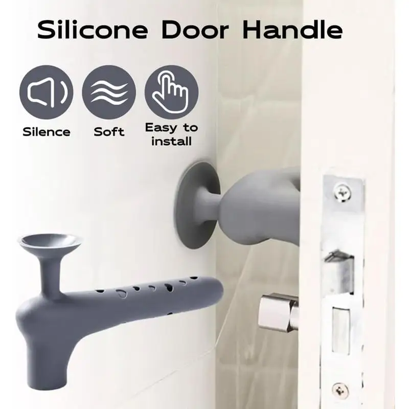 Silicone Door Handle Protective Cover Anti-collision Doorknob Protector Door Knob Cover Safety Cover Noiseless for Household