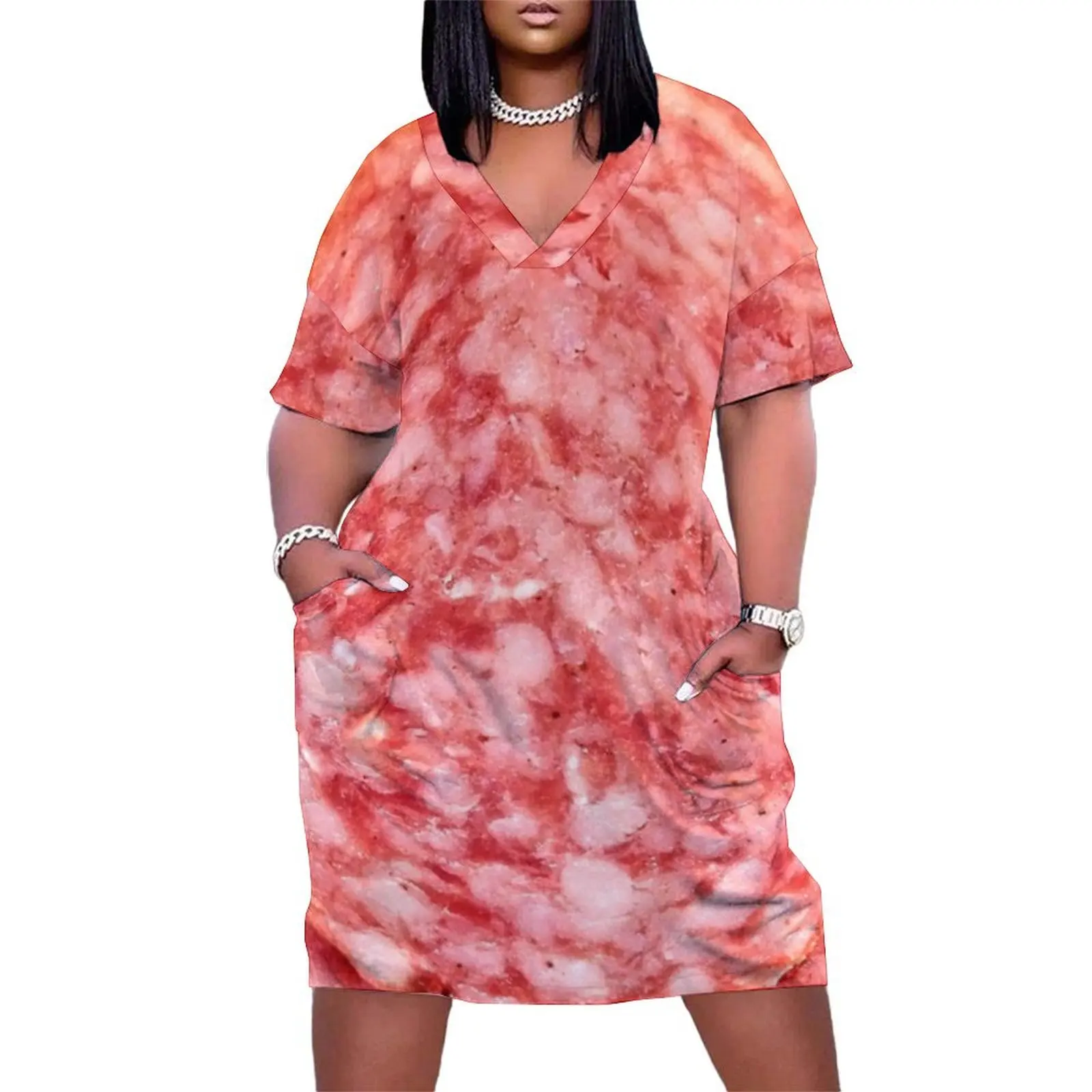 

Italian Salami Loose Pocket Dress women's clothing korea stylish elegant dresses for women