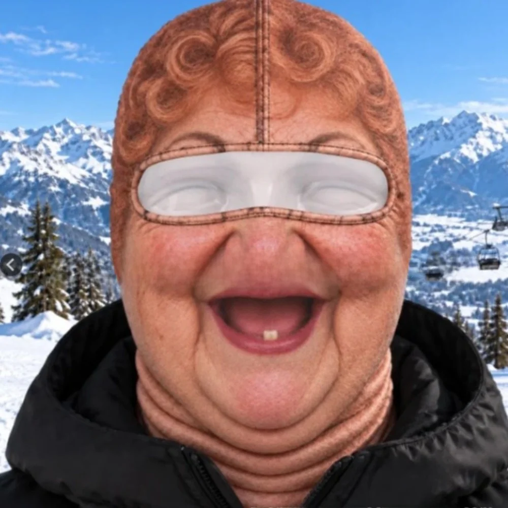 Realistic Print Realistic Face Dralon Warm Mask Full Face Coverage 3D Printed Design Full Face Neck Gaiter Reusable Fabric