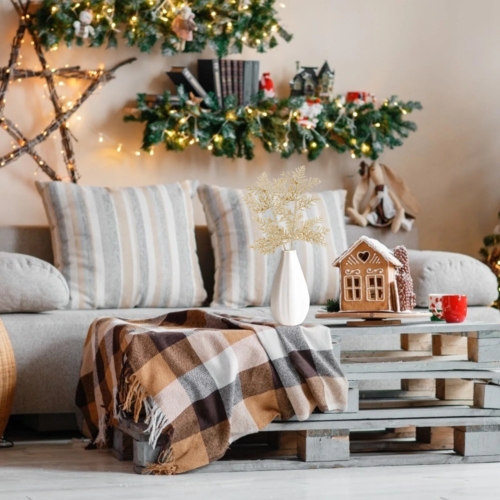 

10Pcs Christmas Wreath Adornment Artificial Leaves Decor for Xmas Tree Party Props Decoration Christmas Simulation Leaves