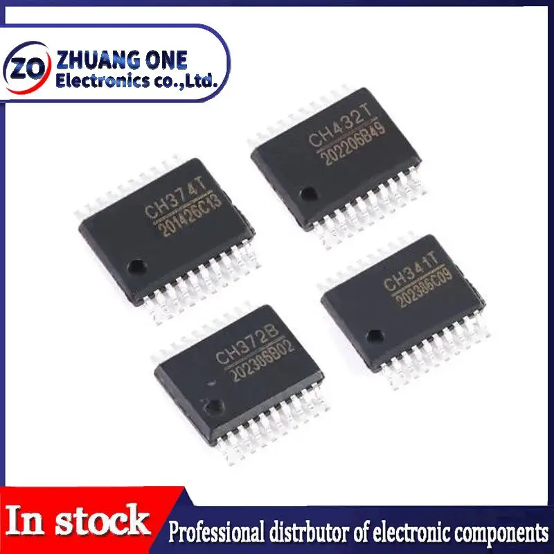 5PCS CH341T CH345T CH370T CH372B CH374T CH376T CH432T CH552T CH554T CH558T CH559T SSOP-20 The USB bus interface chip