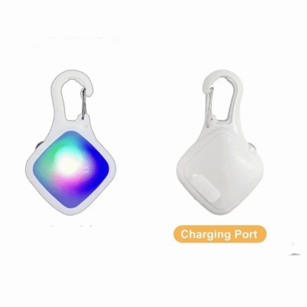 USB Rechargeable Nighttime Dog Walking Pendant Durable Glowing LED Dog Collar Pendant Anti Loss Dog Night Travel Light