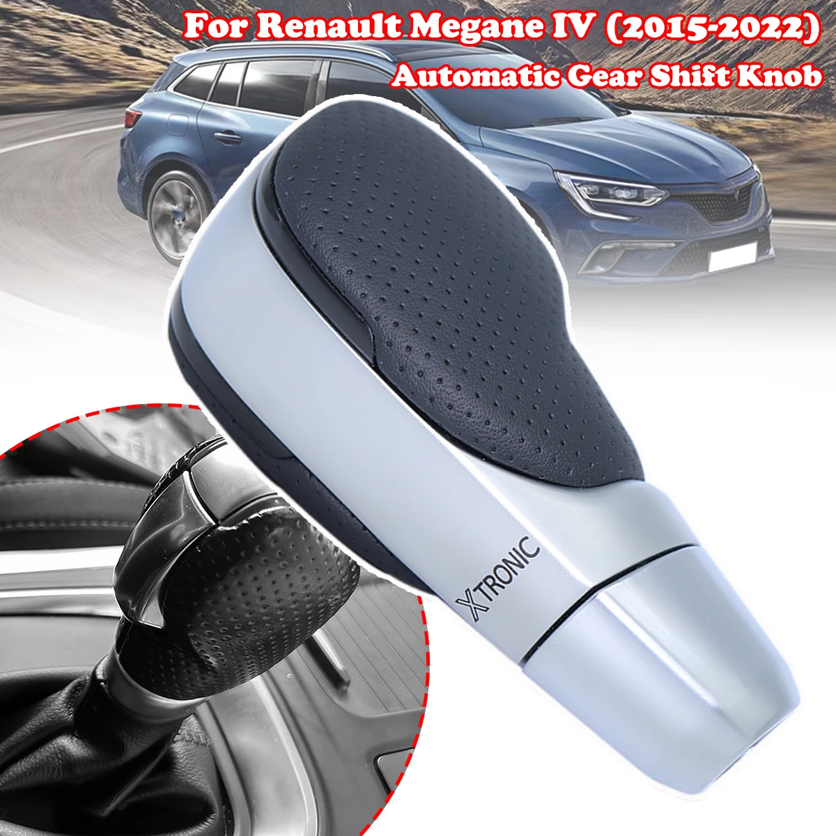 

Auto Gear Shift Knob Car Gearbox Handles Shifter Stick Lever Pen Silver Black For Renault Megane IV Mégane Grandcoupé 2015-2022