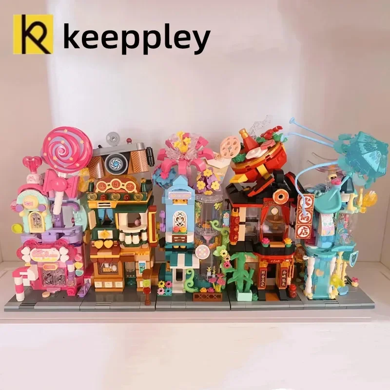 

Authentic Keeppley Chinese Street View Building Blocks Creative Model DIY Assembled Fashion Ornaments Girls Toys Birthday Gifts