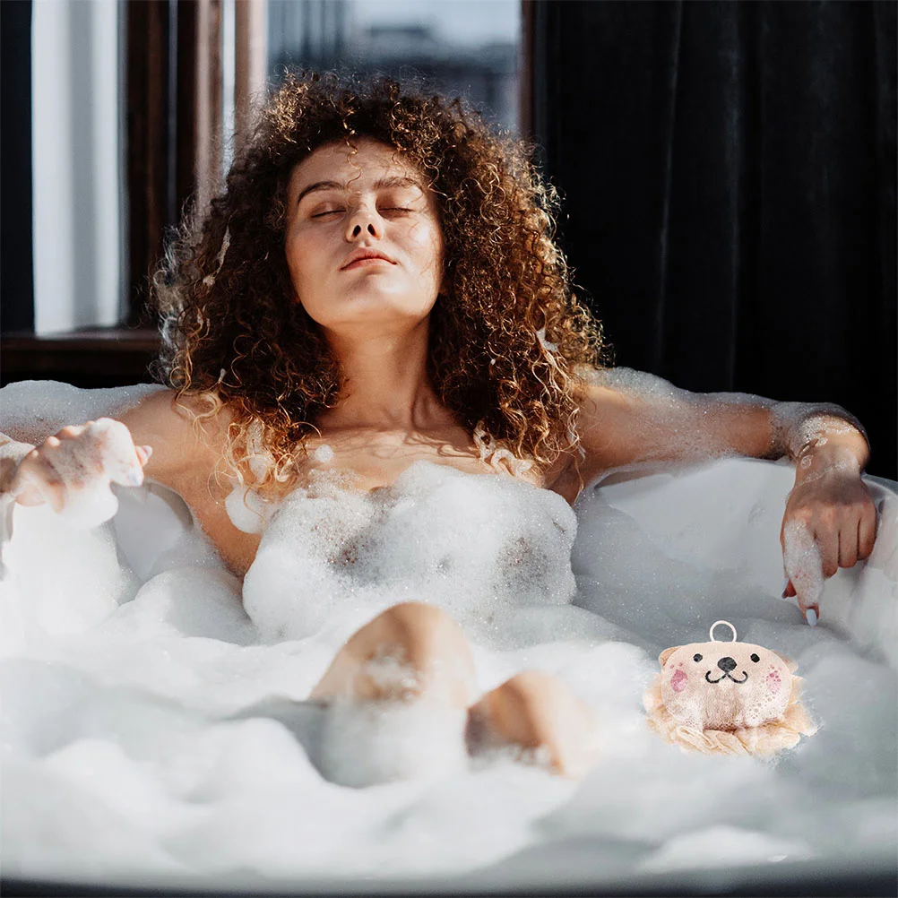 

2Pcs Adorable Lion Bath Sponge Set for Children Exfoliating Cleansing Loofah Soft Texture Ideal for Sensitive Skin Care