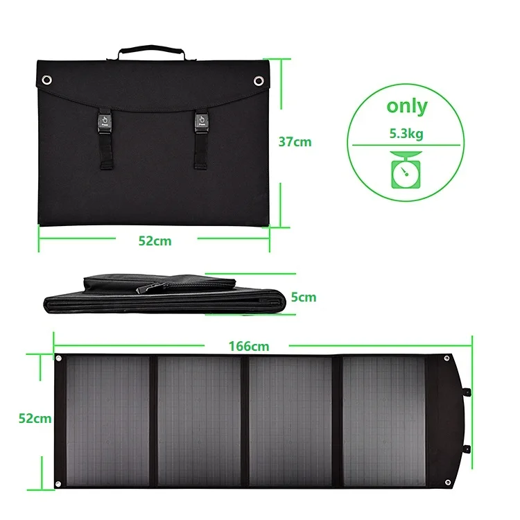 100w 120w 200w 220w 300w Foldable Folded Solar Panels Bag Camping Folding Solar Panel Blanket For Hiking Caravon RV view 4