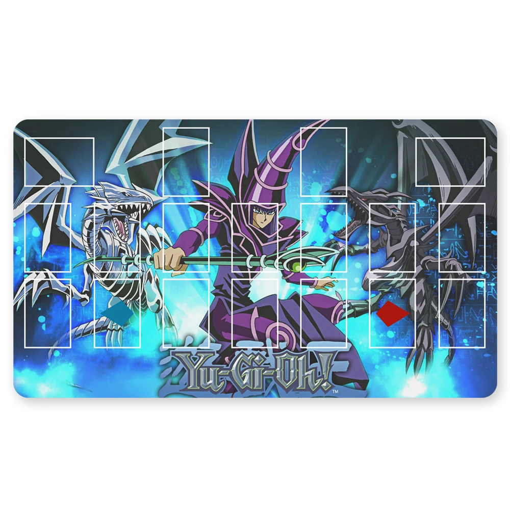 

499122 - TCG Playmat Blue-eyes Ultimate Dragon Dark Magician Duel Monsters Playmats Compatible for YuGiOh OCG TCG CCG + Free Bag