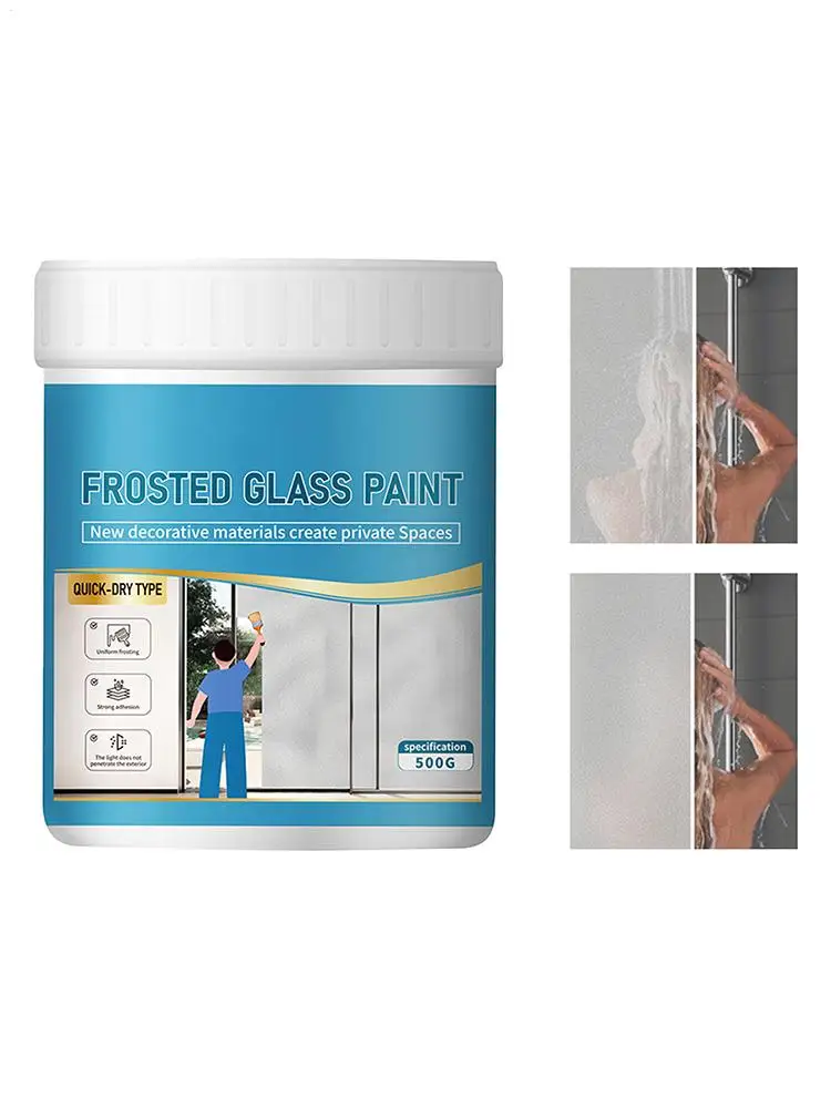 Frosted Window Paint 500g Waterproof Glass Paint Water-Based Paint for Window Bathroom Bedroom Living Room Kitchen Ceiling
